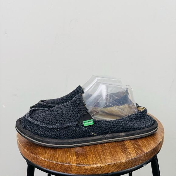 Sanuk Black Slip On Loafers Men’s Size 9 - Picture 1 of 10